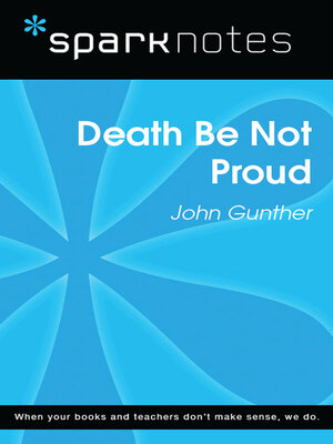 cover image of Death Be Not Proud (SparkNotes Literature Guide)